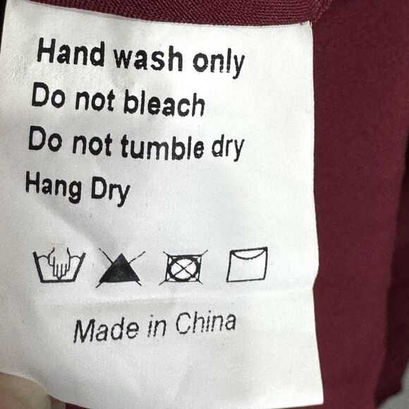 JESSAKAE Dress Womens XL Burgundy Swiss Dot Midi V Neck Button Detail JEE-011 - Picture 8 of 9